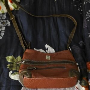 Stone Mountain Accessories Brown and Tan Crossbody Bag